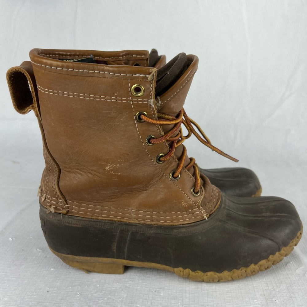 LL Bean Men's 8" Thinsulate Goretex Brown Leather Lace Up Duck Boots Size 6 M